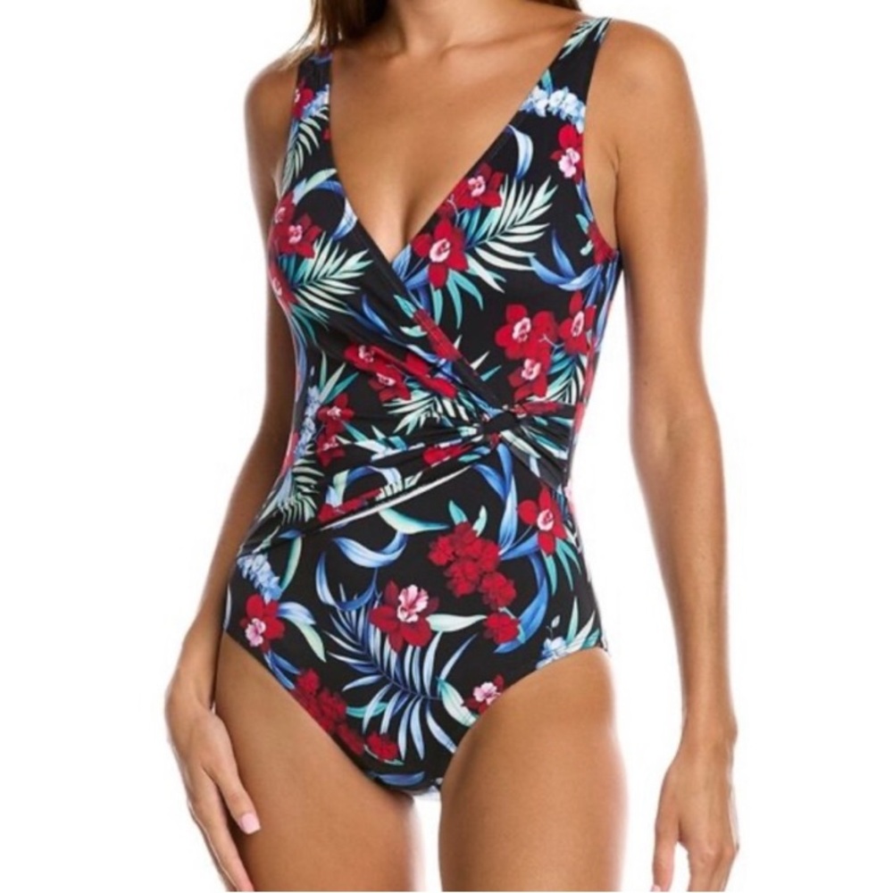 Tommy Bahama Midnight Orchid One Piece Swimsuit